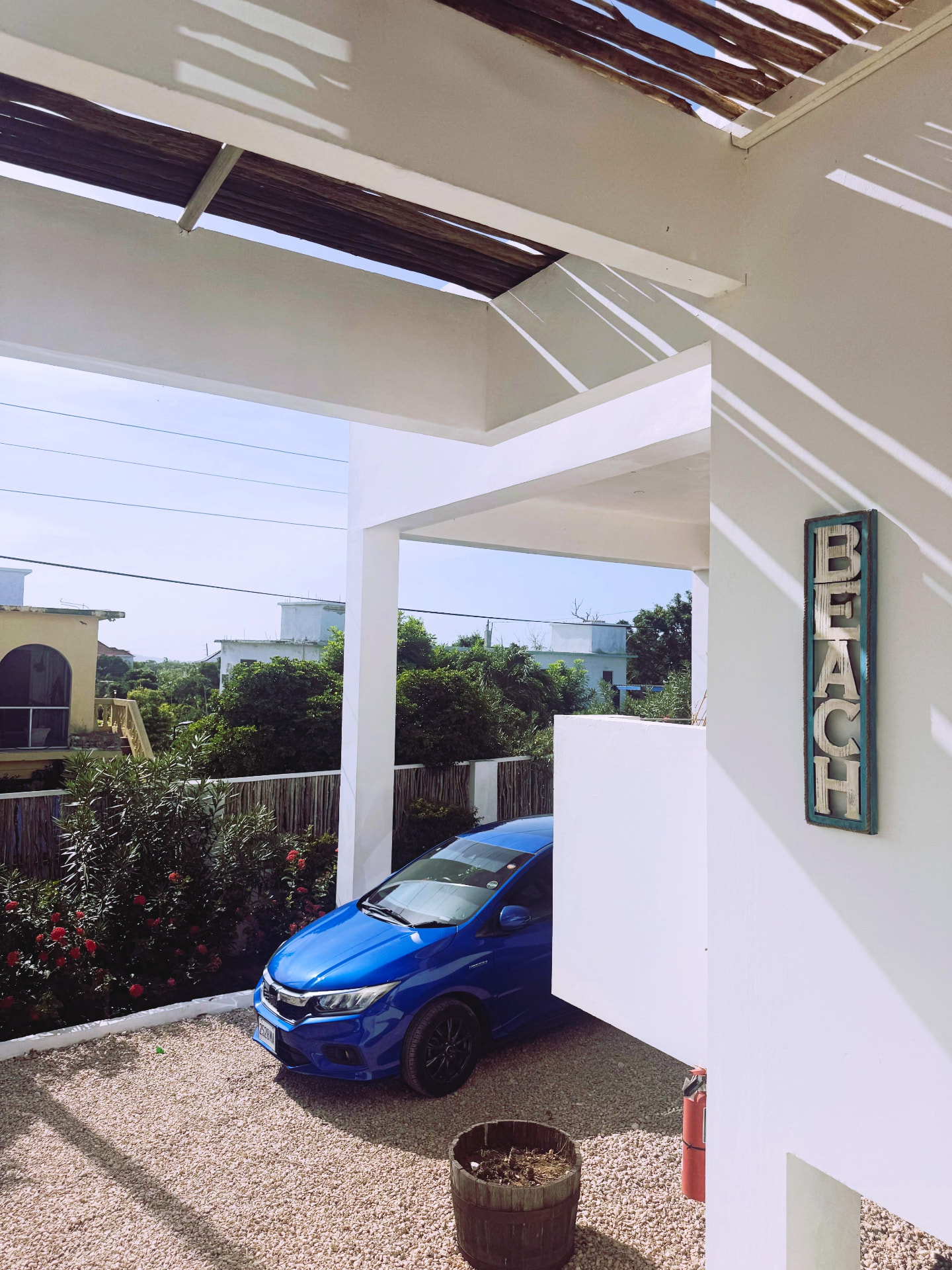Bright entrance at a beach villa